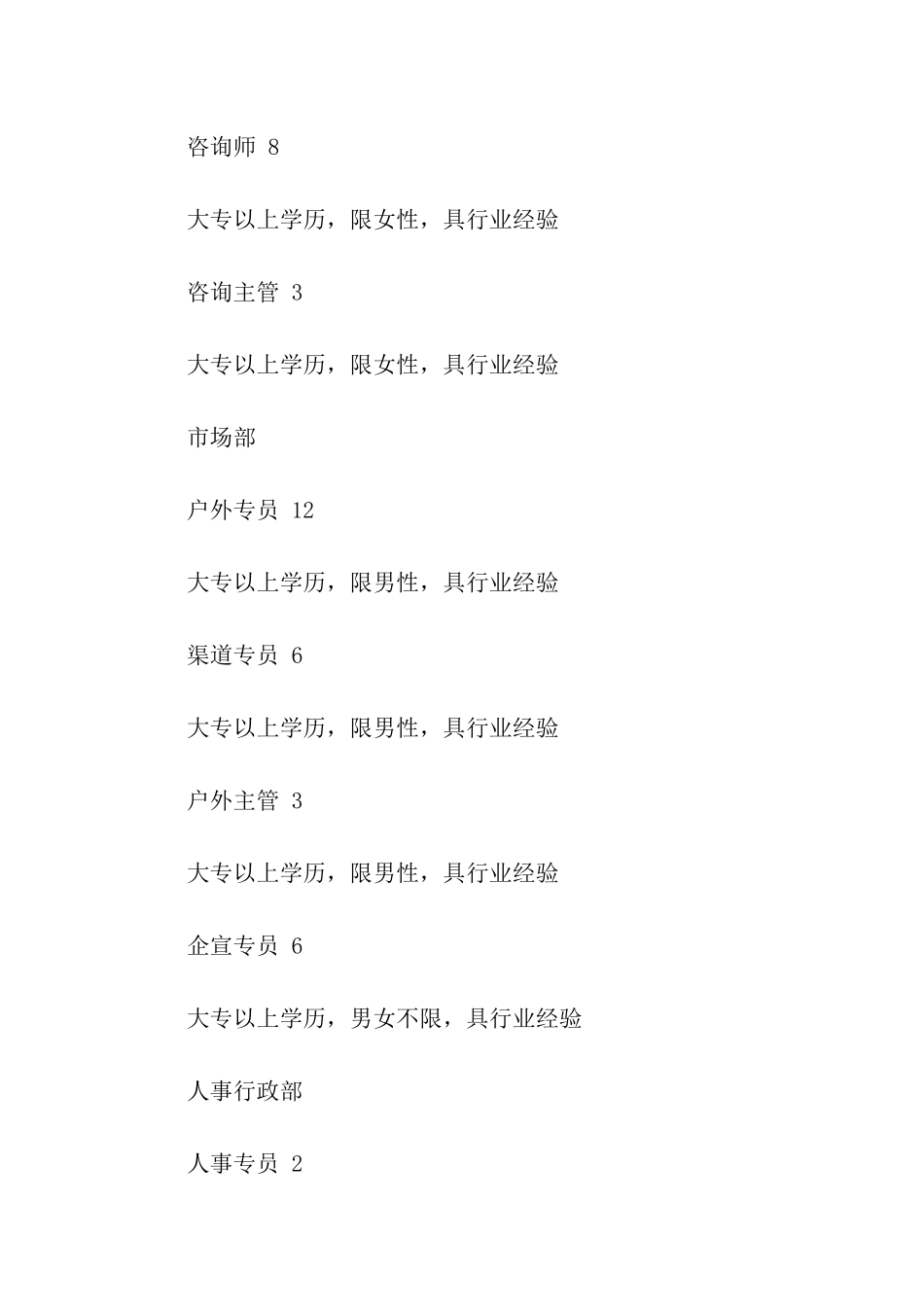 年度员工招聘计划书_第2页