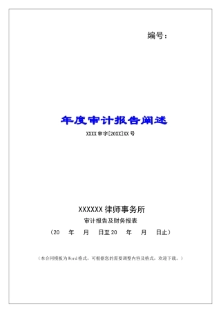 年度审计报告阐述