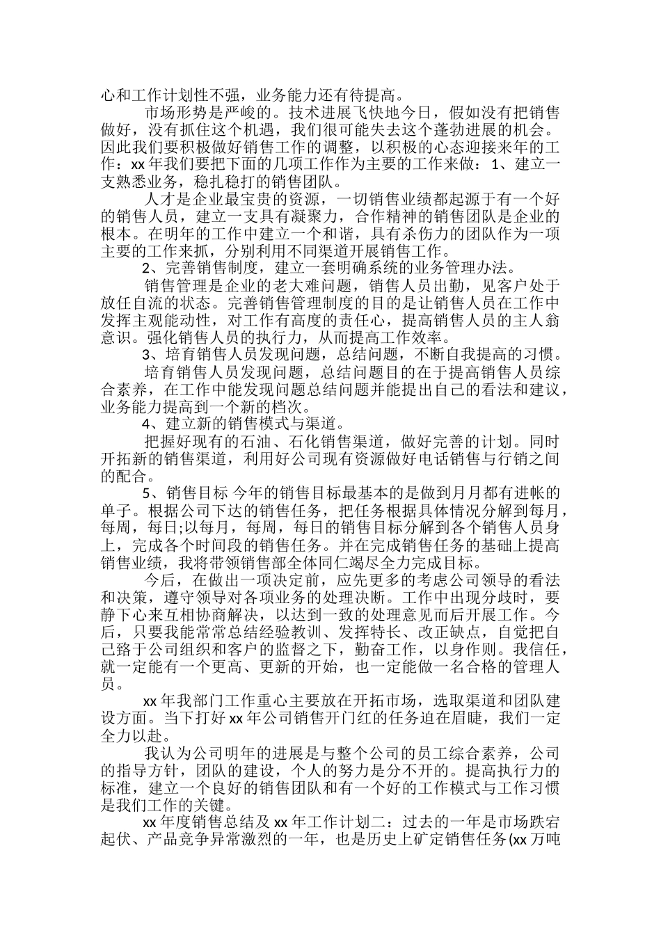 年度销售总结及年工作计划_第2页