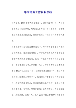年末财务工作自我总结-