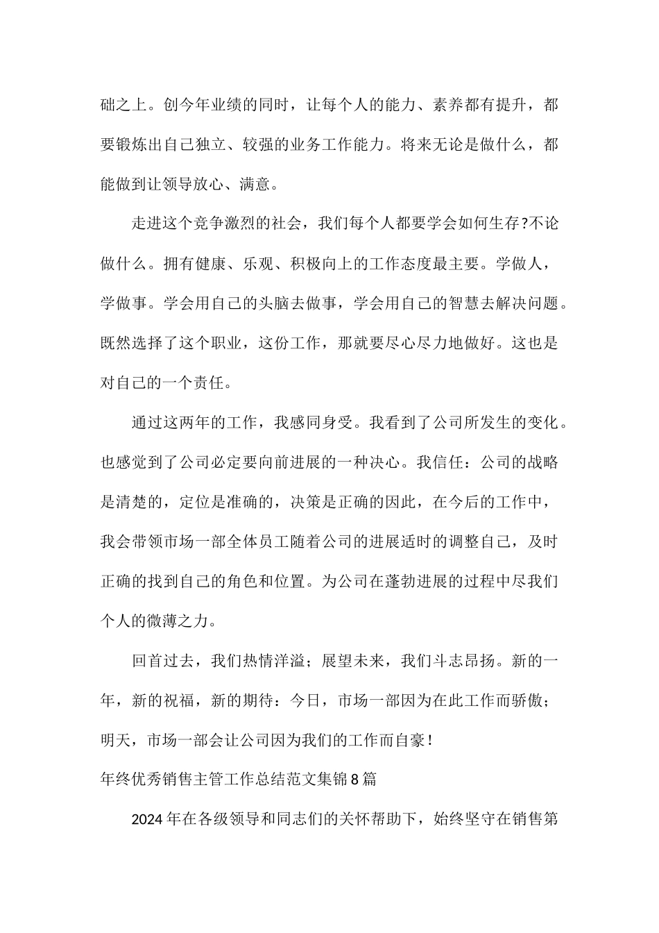 年终优秀销售主管工作总结集锦8篇_第3页