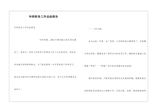 年终财务工作总结报告