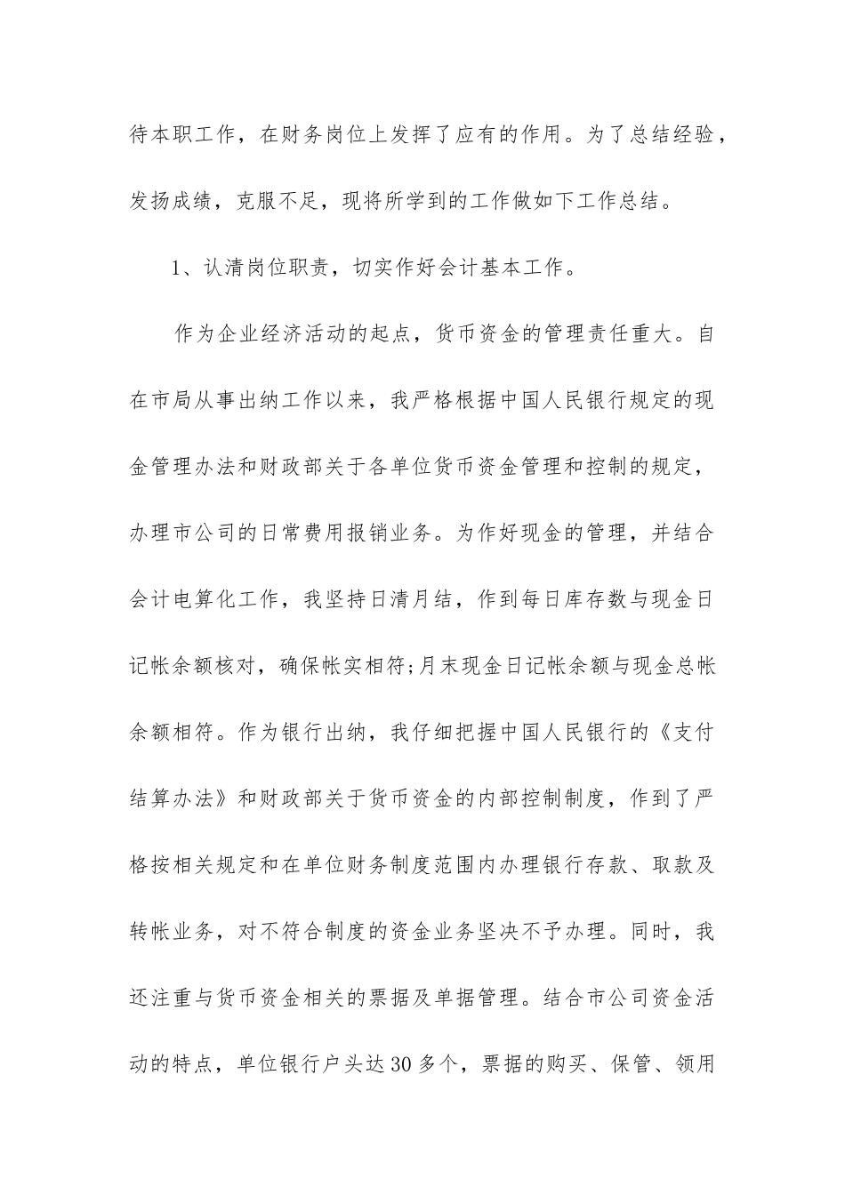 年财务出纳个人工作总结_第2页