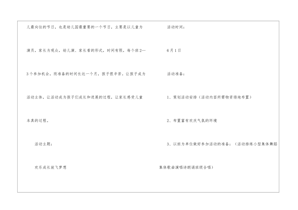 幼儿园2024年“六一”活动方案_第3页