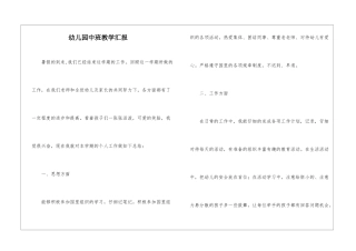 幼儿园中班教学汇报