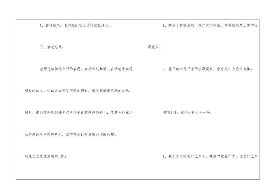 幼儿园大班健康教案模板汇总9篇_第3页