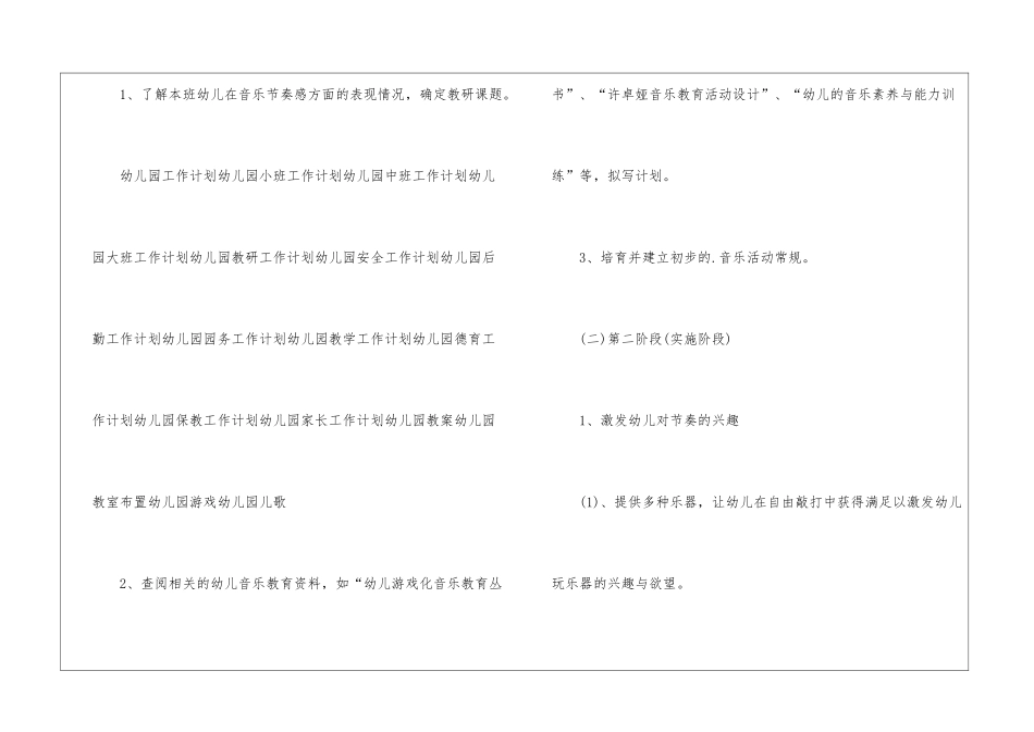幼儿园小班音乐主题计划_第2页