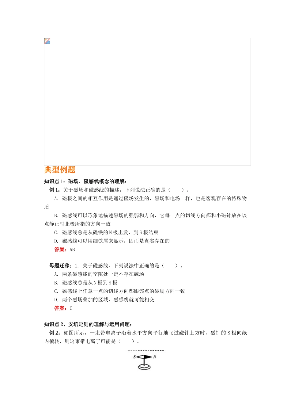 2010－2011学年第一学期高中物理第三章复习及同步练习素材 新人教版选修3－1_第2页