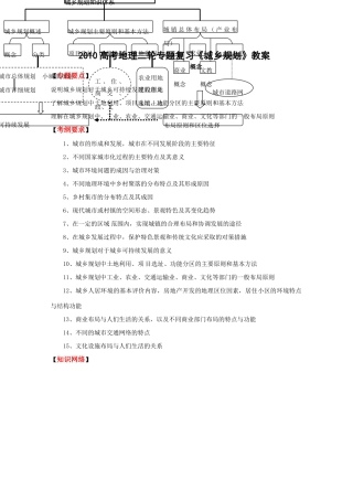 2010高考地理二轮专题复习《城乡规划》教案