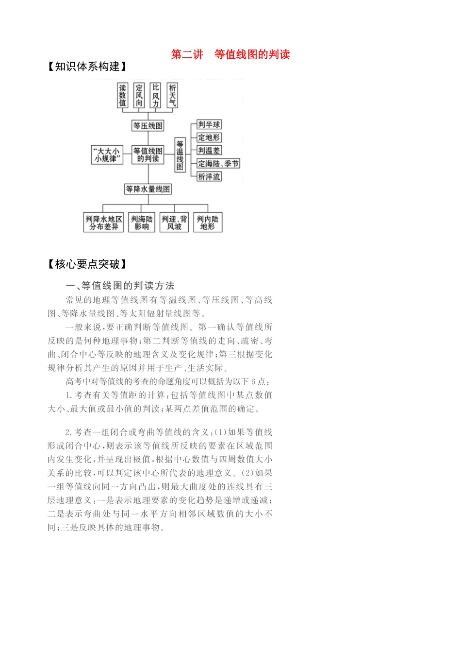 2011届高考地理二轮复习 第2讲 等值线图的判读学案 新人教版_第1页