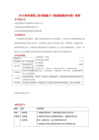2010高考地理二轮专题复习《地理图像的判读》教案