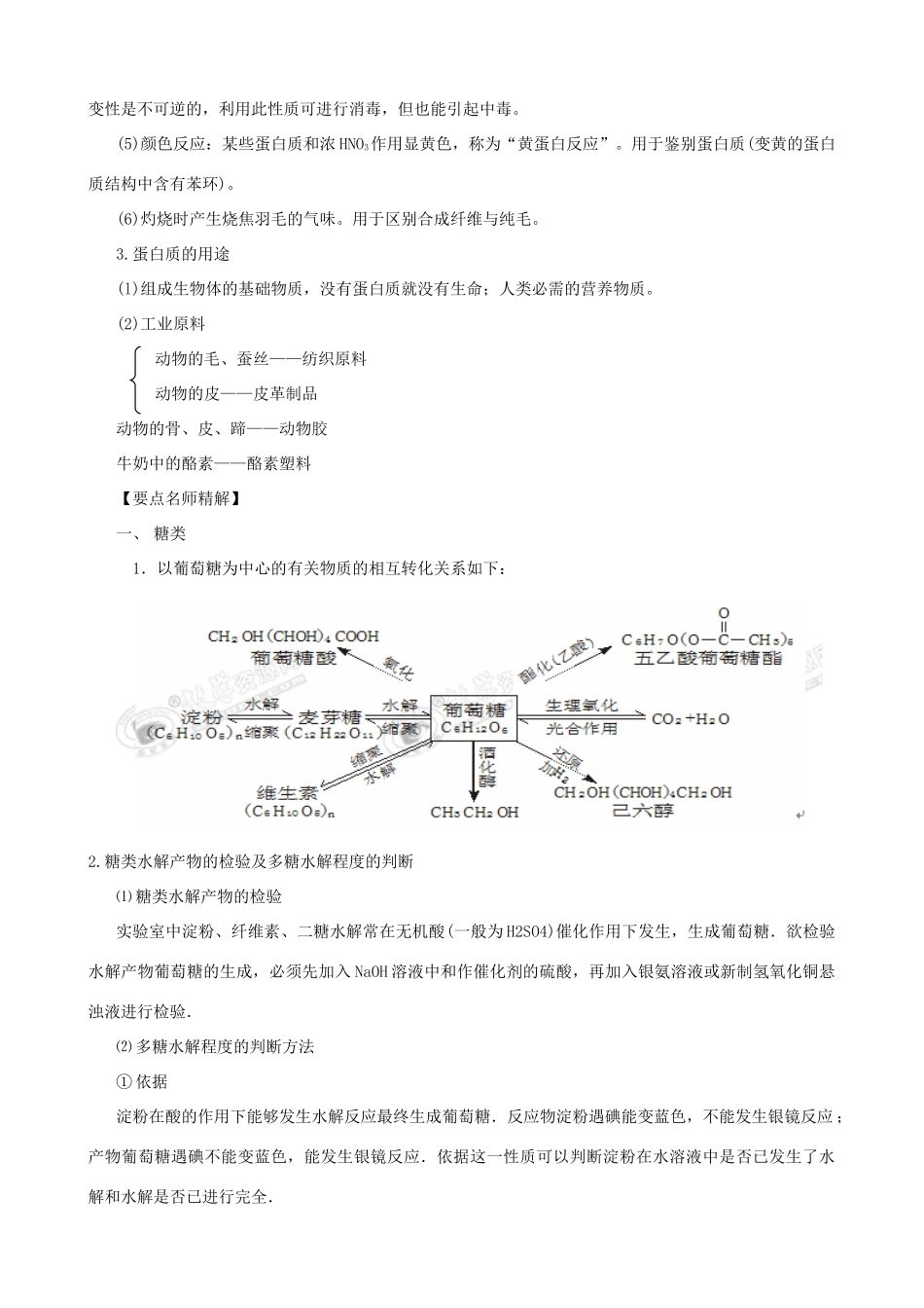 2010版高中化学一轮复习 104 基本营养物质精品学案 新人教版_第3页