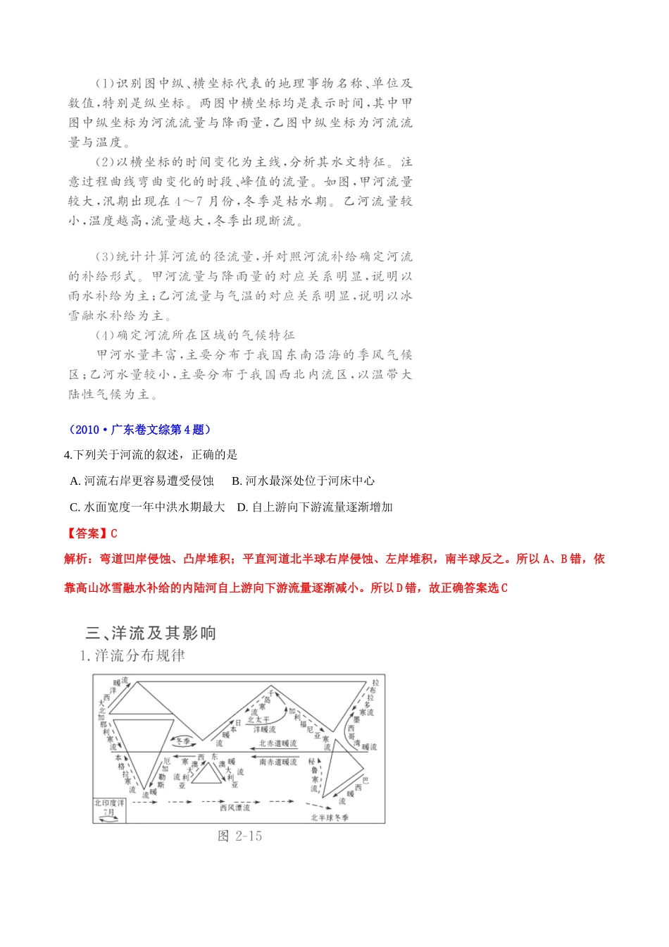 2011届高考地理二轮复习 第6讲 水循环与水运动学案 新人教版_第3页