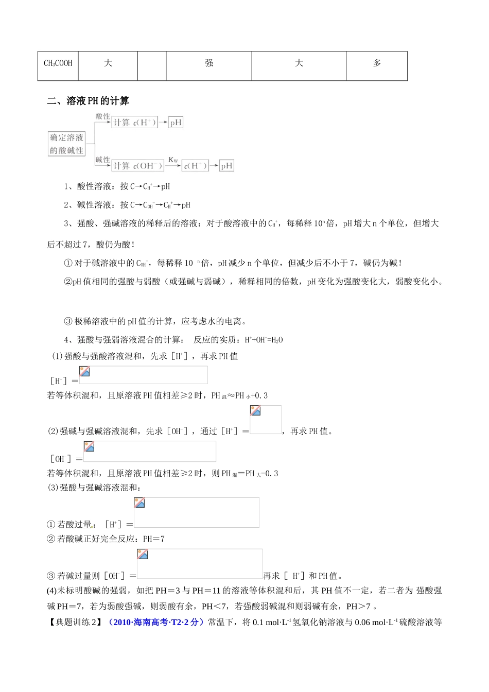 2011届高考化学二轮复习 23 电解质溶液学案 新人教版_第3页