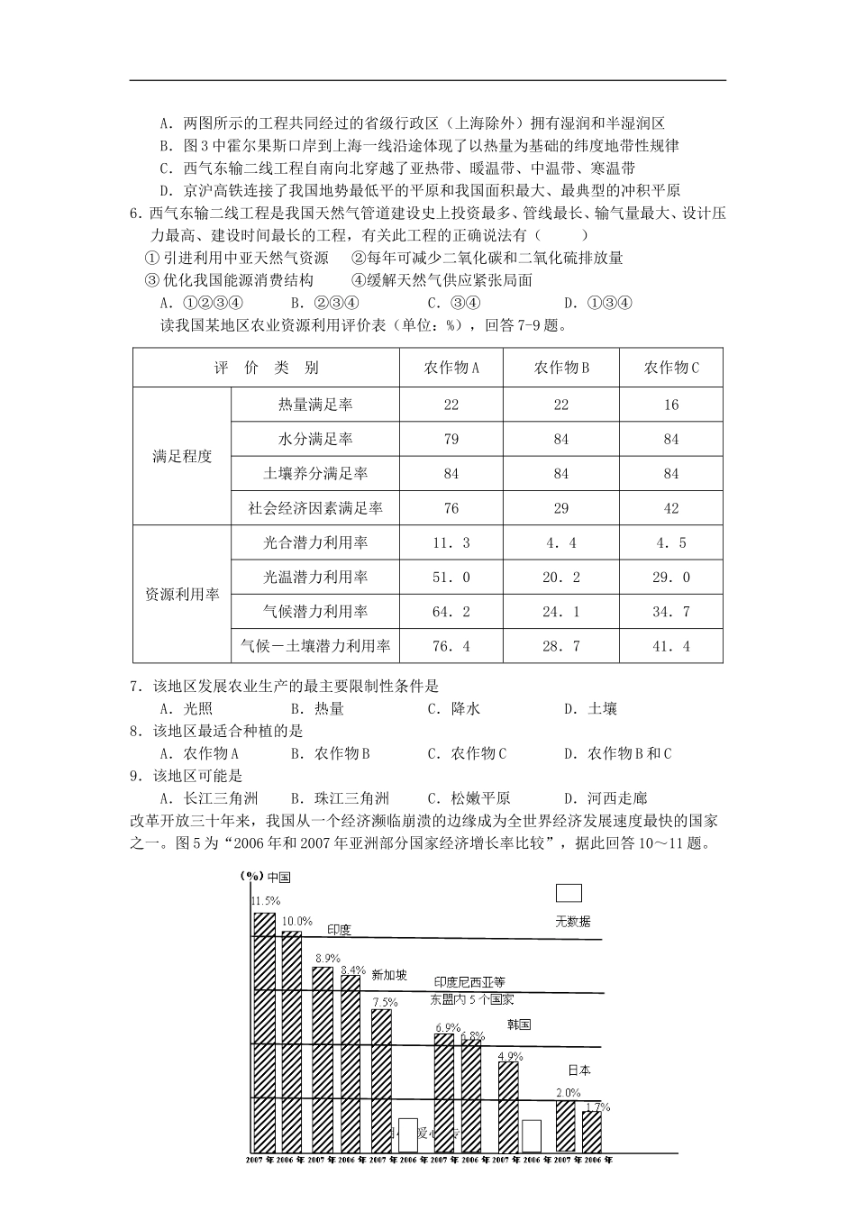 2010高考地理一轮复习精品教案――中国地理_第3页