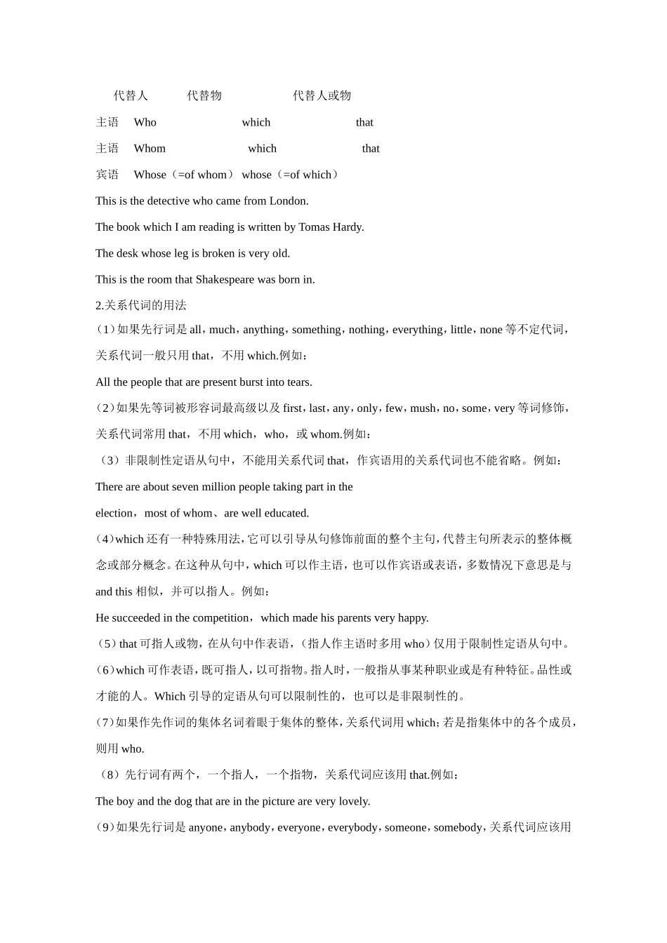 2010高考二轮复习英语教案——专题十 定语从句_第2页