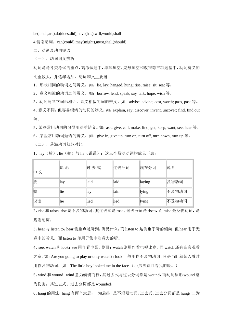 2010高考二轮复习英语教案——专题五 动词和动词短语_第2页