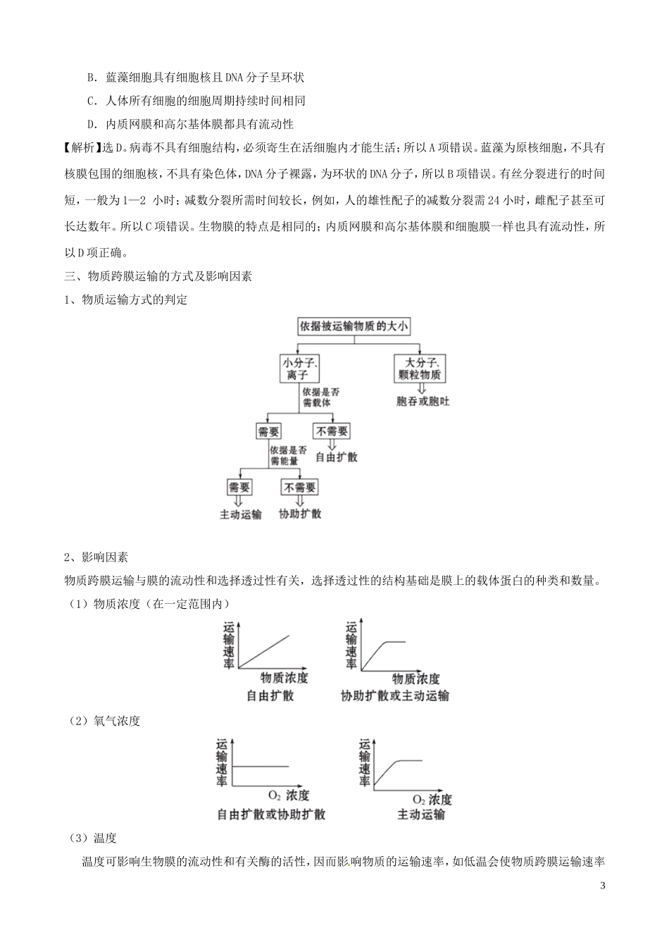 2011届高考生物二轮复习 1.2 细胞的基本结构学案 新人教版_第3页