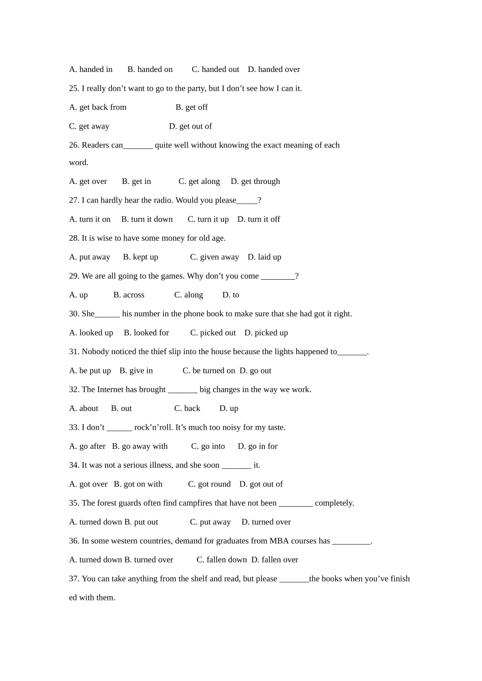 2010高考二轮复习英语考案——专题五 动词和动词短语_第3页