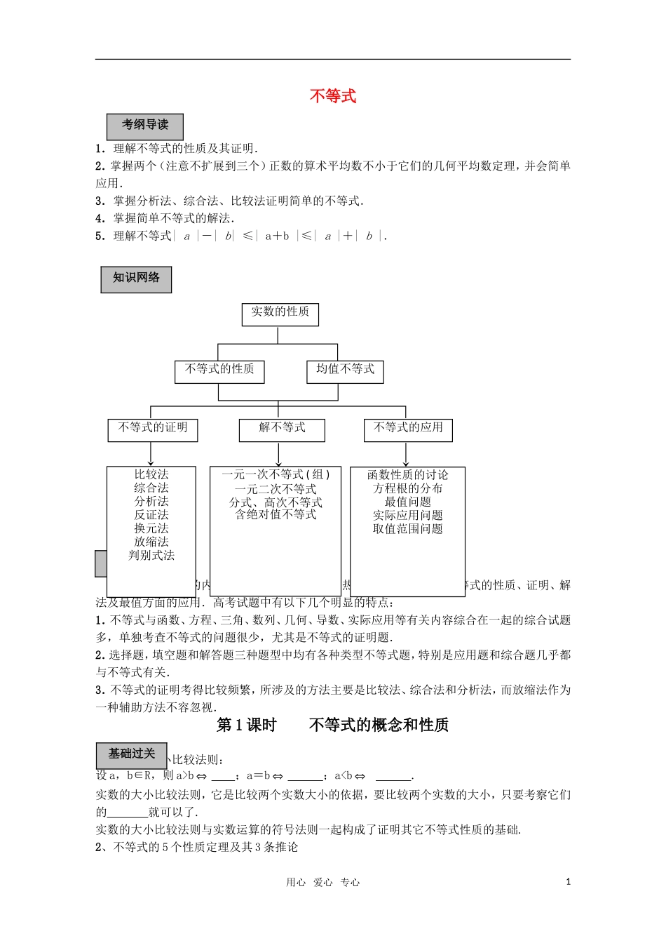 2010高考数学导学练系列 不等式教案 苏教版_第1页