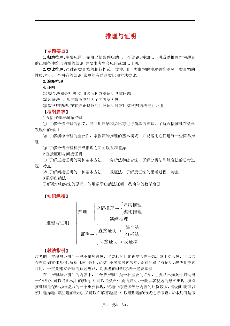 2010湖南省高中数学高考二轮复习教案（7）推理与证明全国通用_第1页
