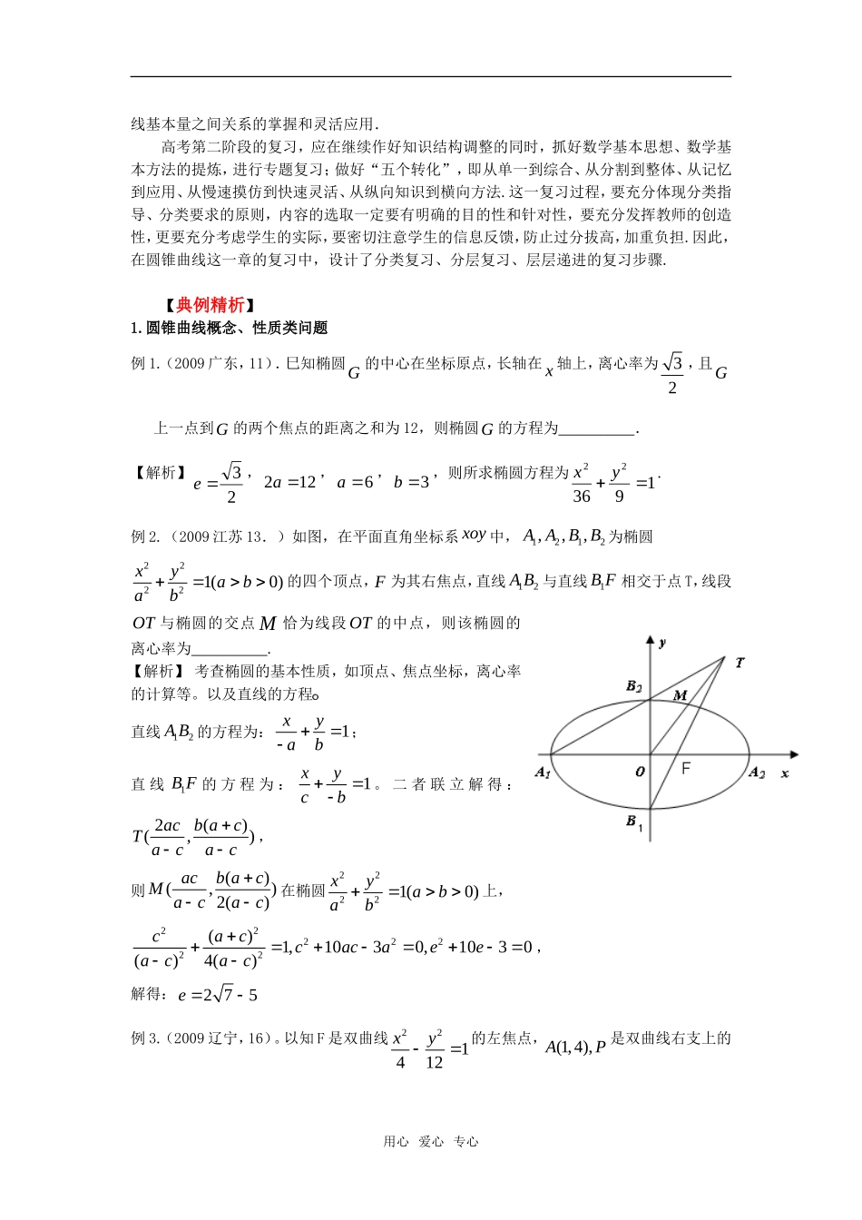 2010高考数学二轮复习（15）圆锥曲线方程教案_第3页