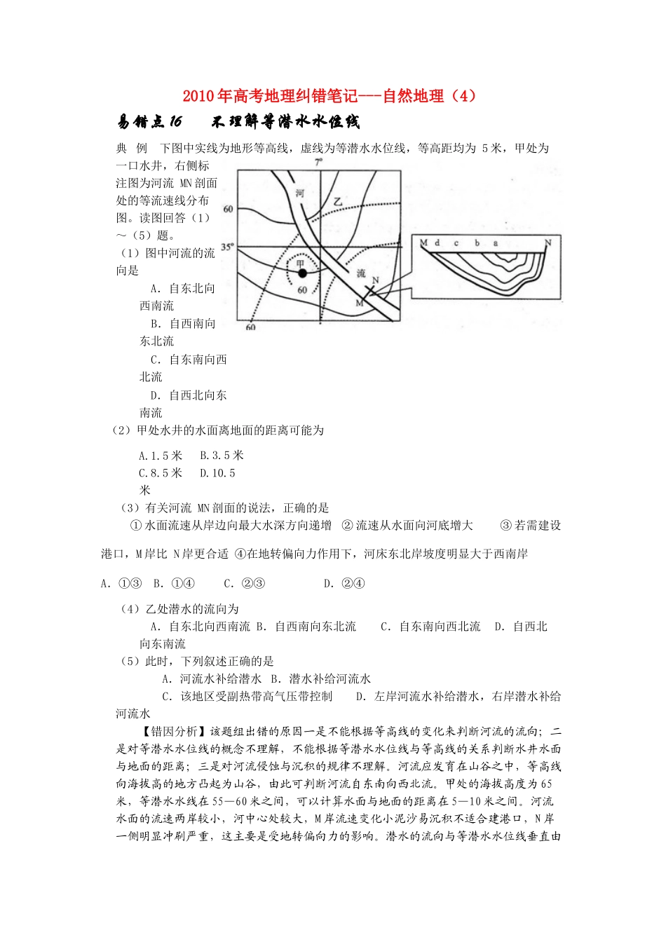 2010年高考地理纠错笔记-自然地理（4）_第1页