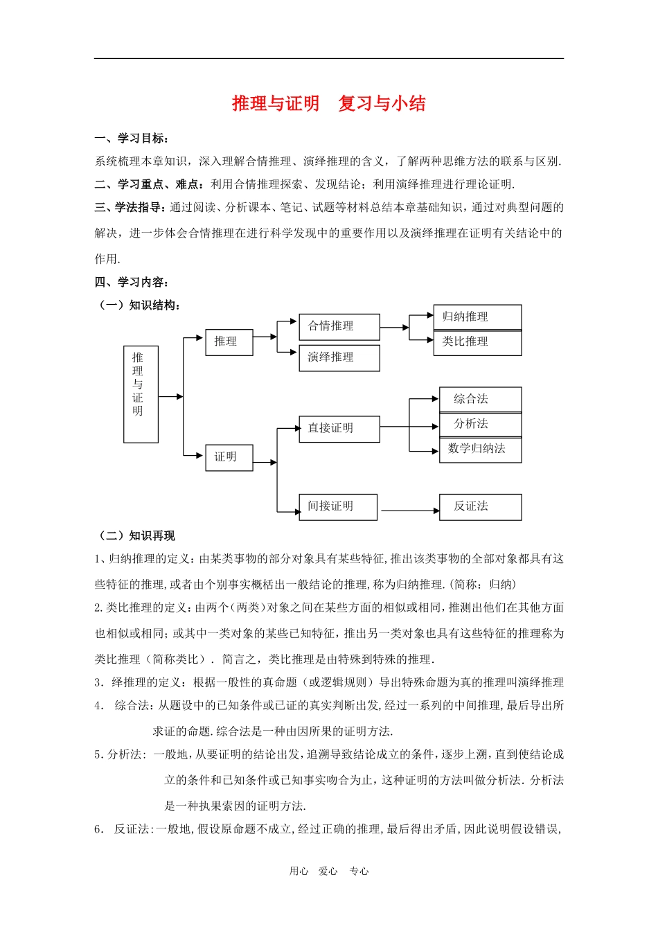 2010高考数学复习教案：《推理与证明》（北师大版选修2-2）_第1页