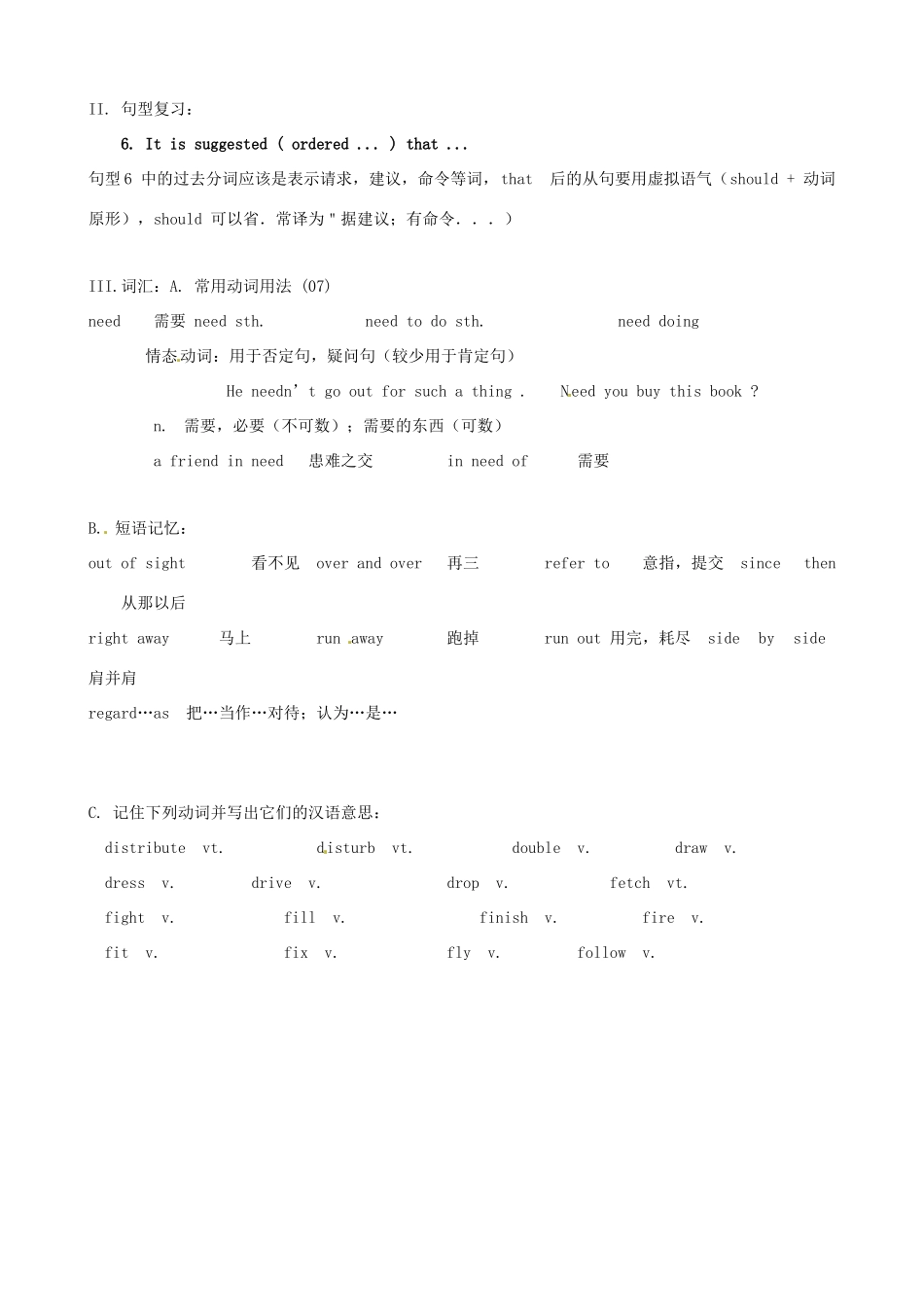 2011届高考英语 知识复习清单（7）_第2页