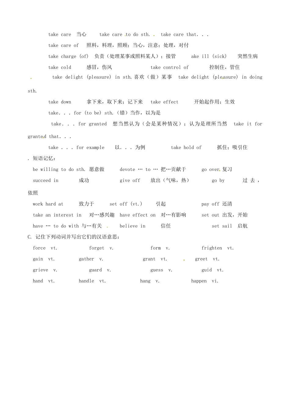 2011届高考英语 知识复习清单（8）_第2页