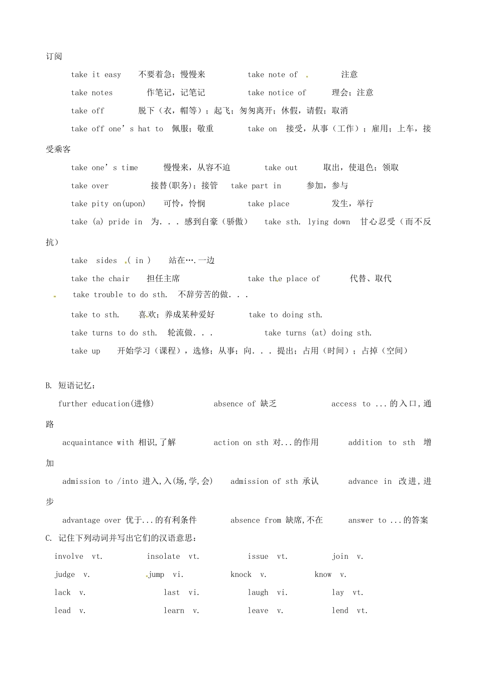 2011届高考英语 知识复习清单（10）_第2页