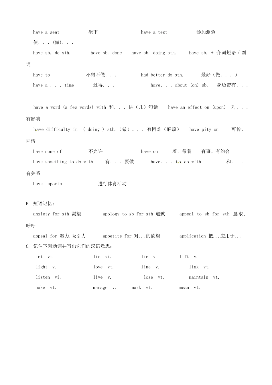 2011届高考英语 知识复习清单（11）_第2页