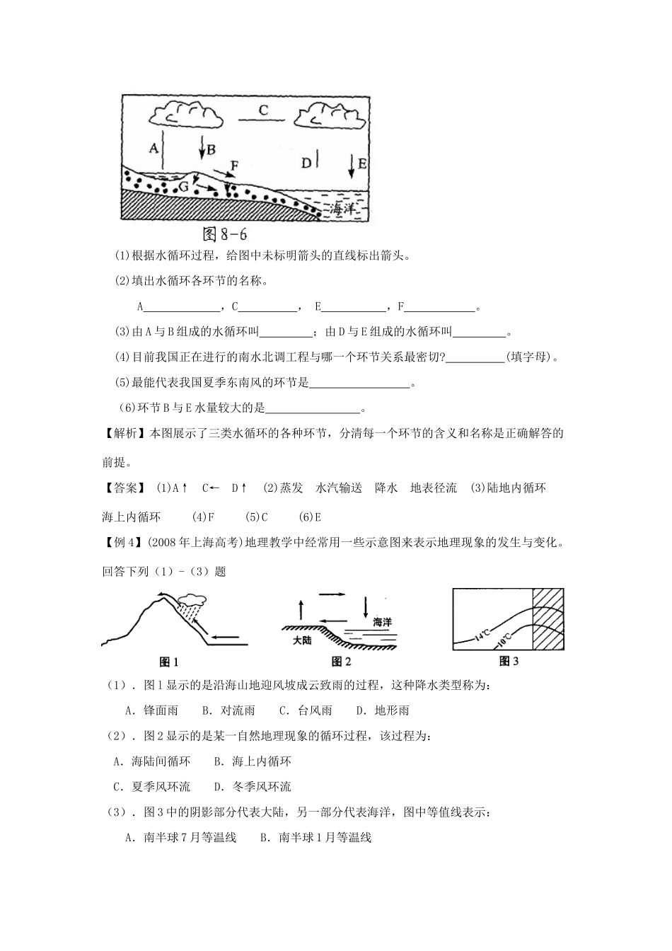 2010高中地理高考二轮专题复习《水圈》-教案、学案、习题全 （精品）_第3页