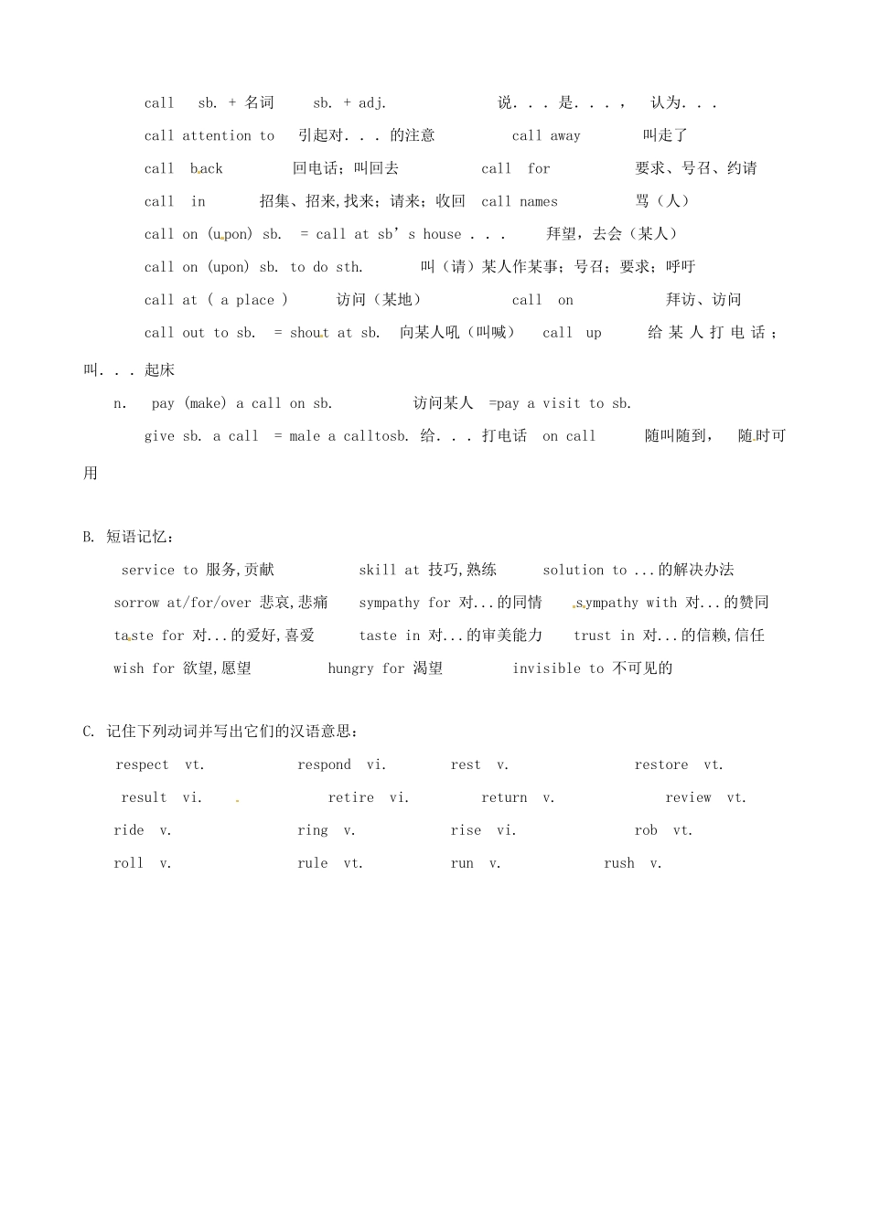 2011届高考英语 知识复习清单（18）_第2页