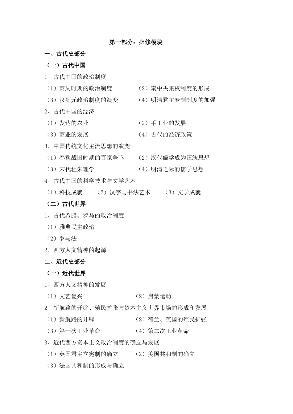 2010年高考历史 考试说明素材 新人教版_第2页