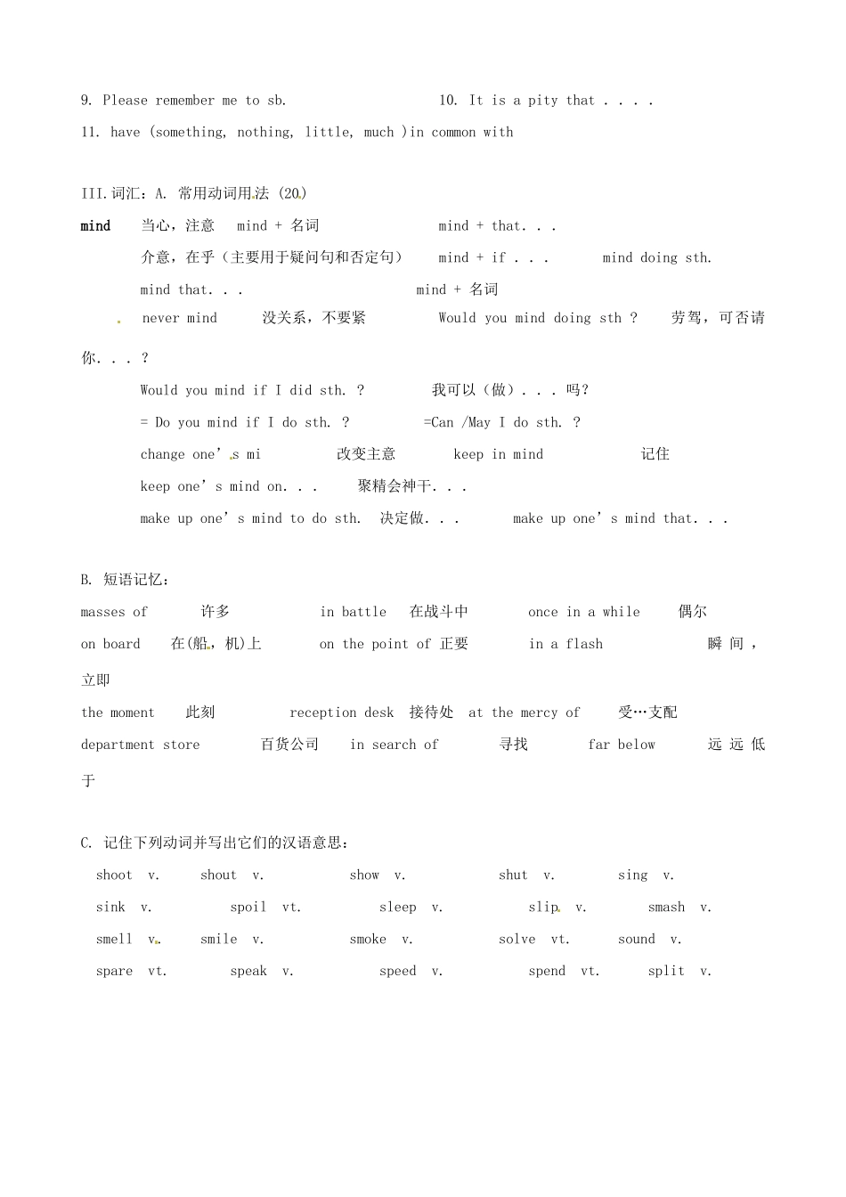 2011届高考英语 知识复习清单（20）_第2页