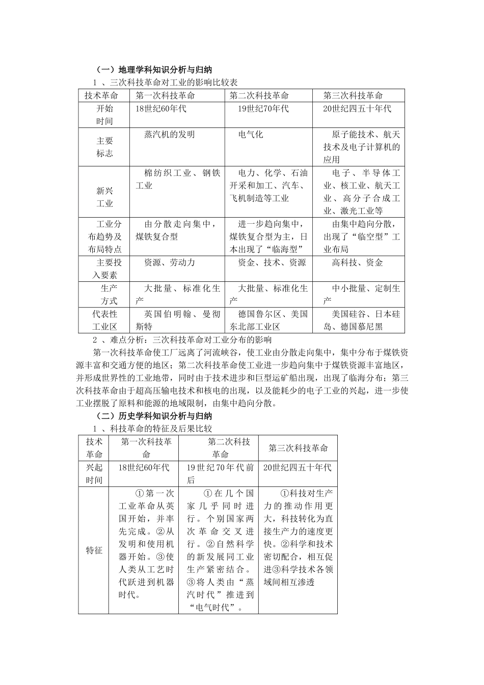 2011届高三历史一轮复习学案 科技文化和思想史 专题一 世界史上的三次科技革命 新人教版_第3页