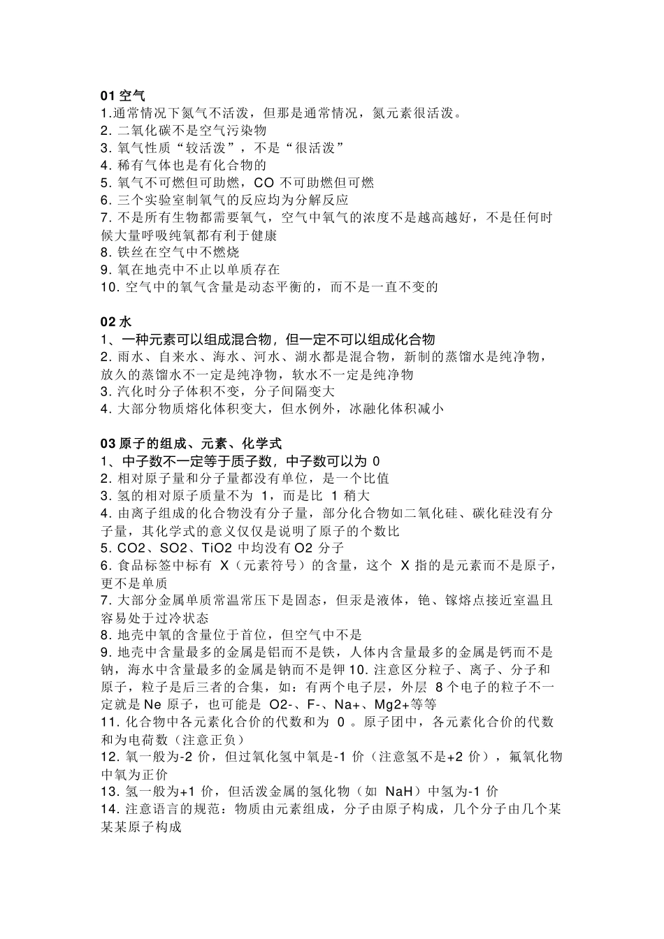 初中化学中考复习疑难知识点35个整理_第1页