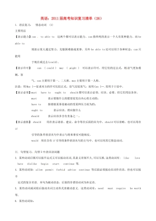 2011届高考英语 知识复习清单（26）