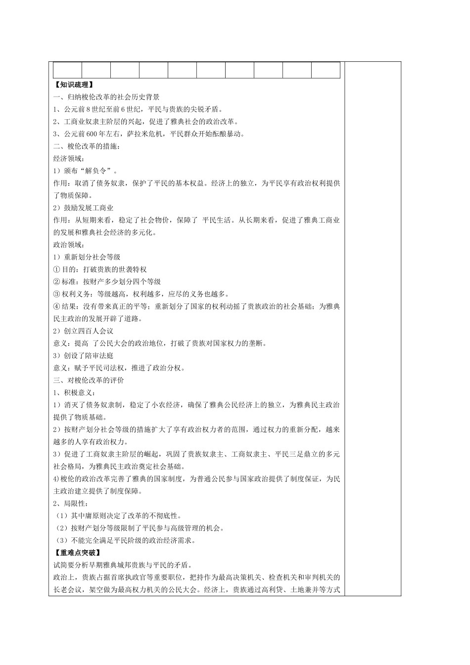 2011届高三历史一轮复习学案（1）_第2页