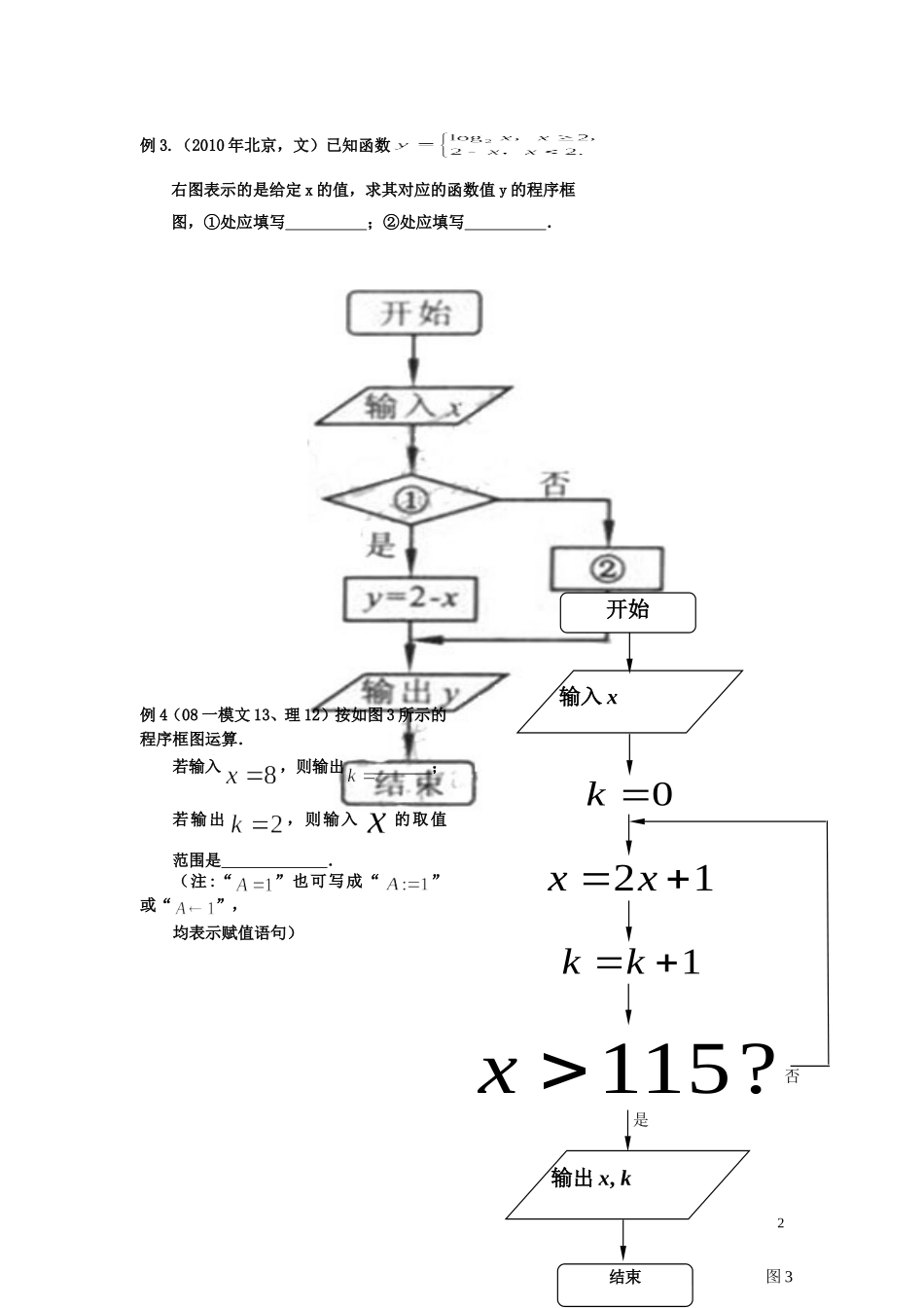 2010年高考数学算法初步题型汇总素材 新人教A版必修3_第2页
