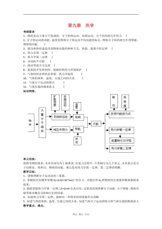 2010高三物理高考教案全集（经典实用）：第9章《热学》