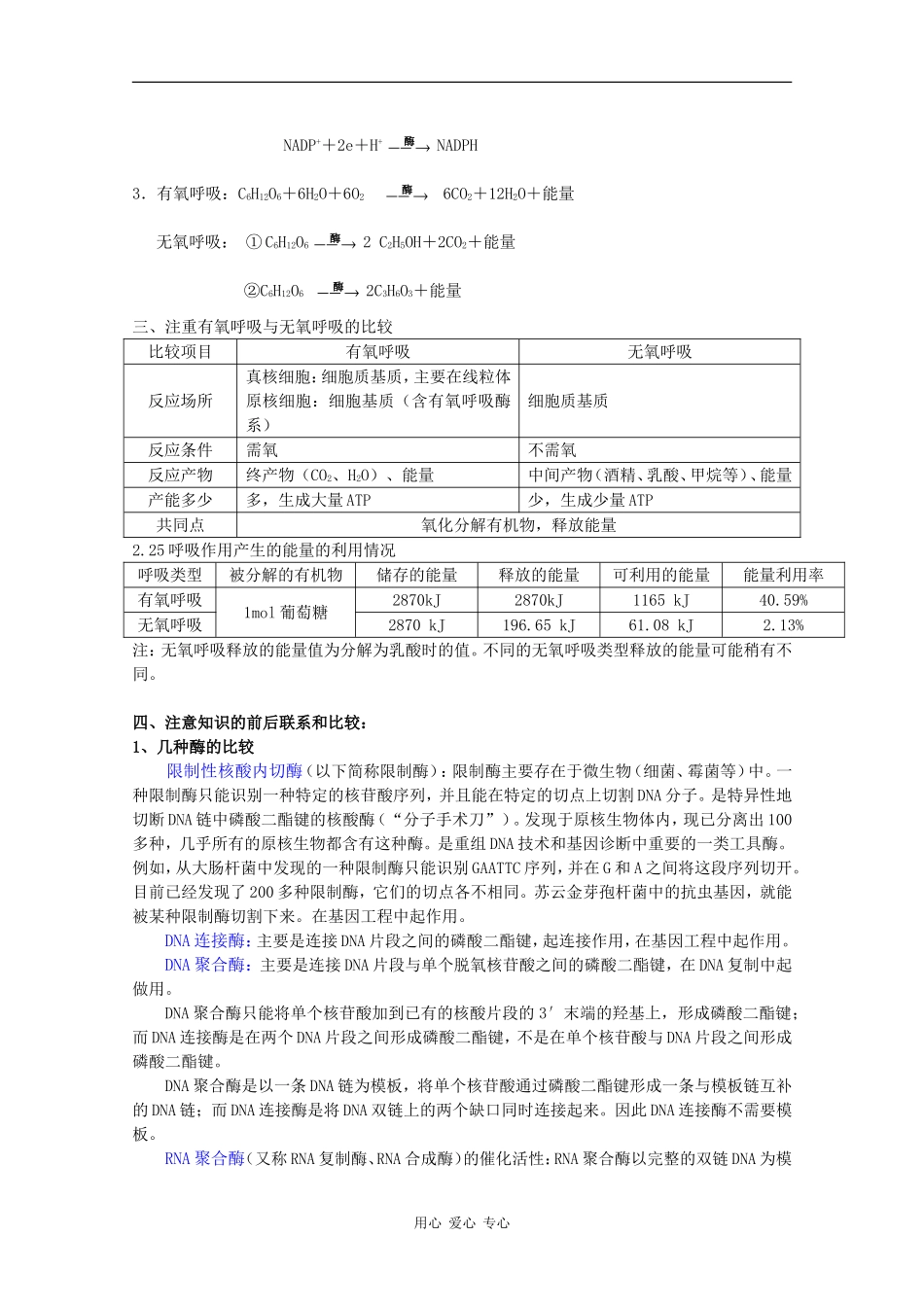 2010高中生物高考二轮复习学案（2）细胞的代谢_第3页