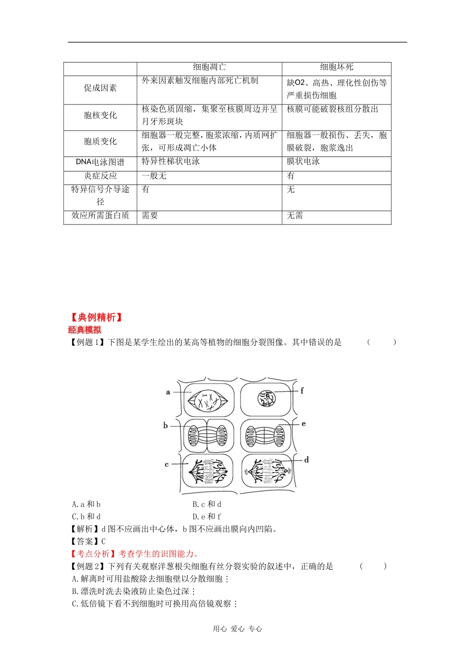 2010高中生物高考二轮复习学案（3）细胞的生命历程_第3页