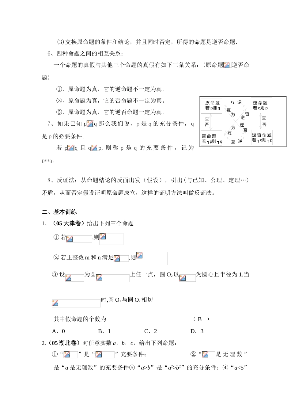 2010年高考数学一轮复习学案：简易逻辑与充要条件（1）_第2页