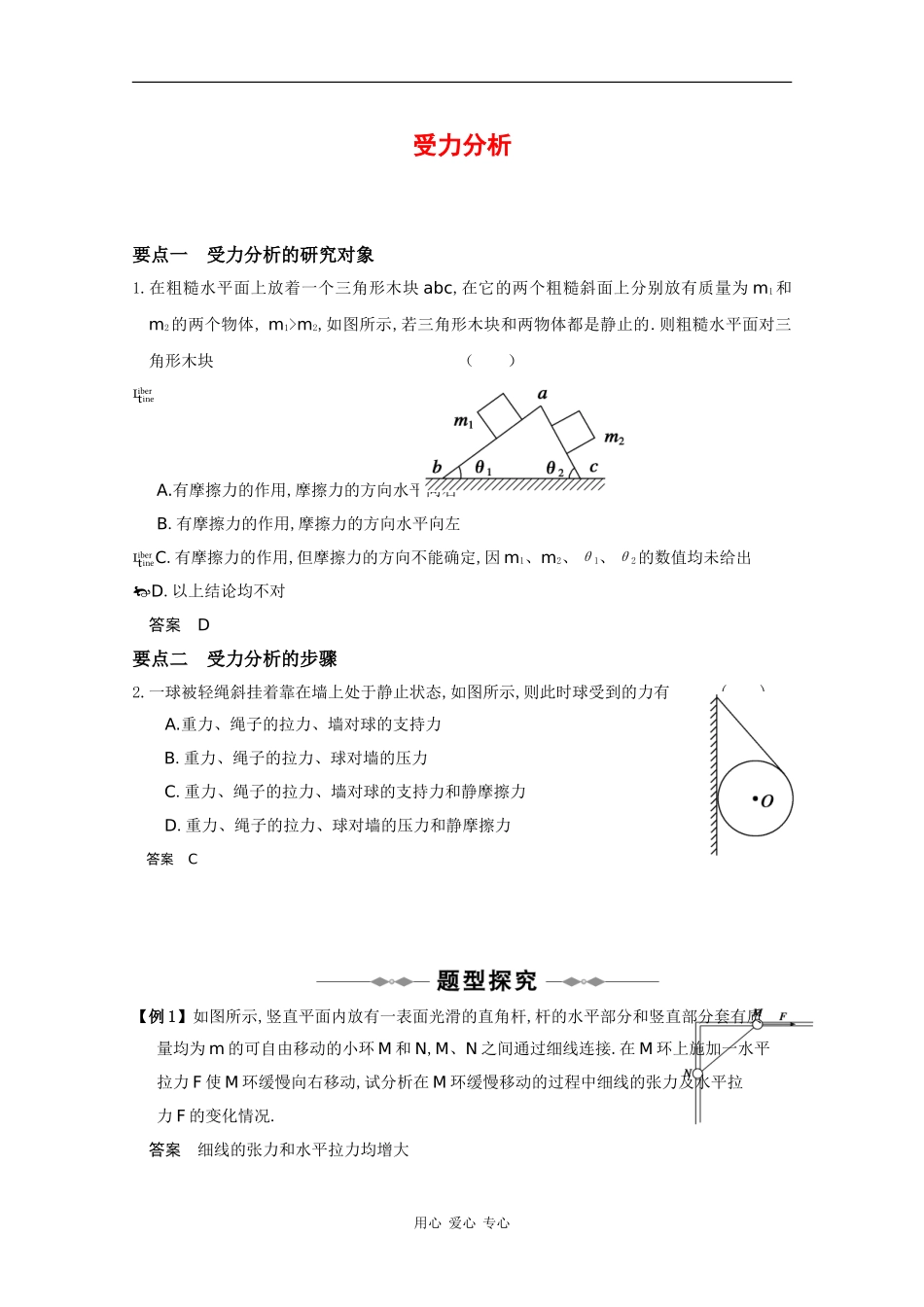 2010高三物理高考精品讲练系列学案：受力分析_第1页