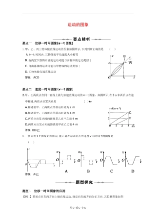 2010高三物理高考精品讲练系列学案：运动的图象