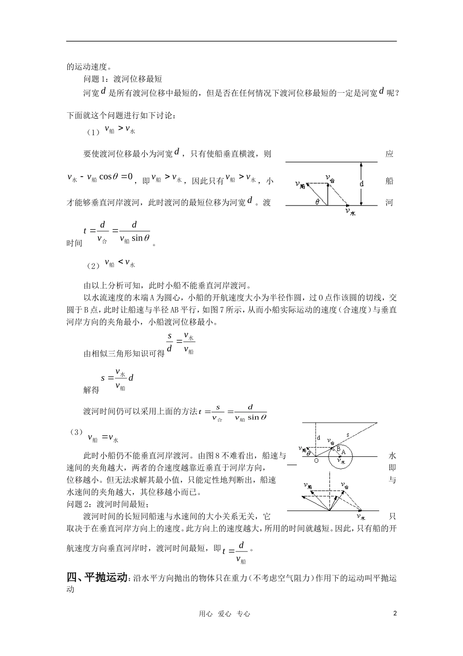 2010高三物理综合复习 曲线运动学案 新人教版_第2页