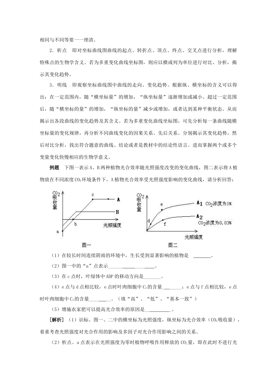 2010高中生物高考解题技巧教案32：坐标曲线题的类型及解题技巧_第2页