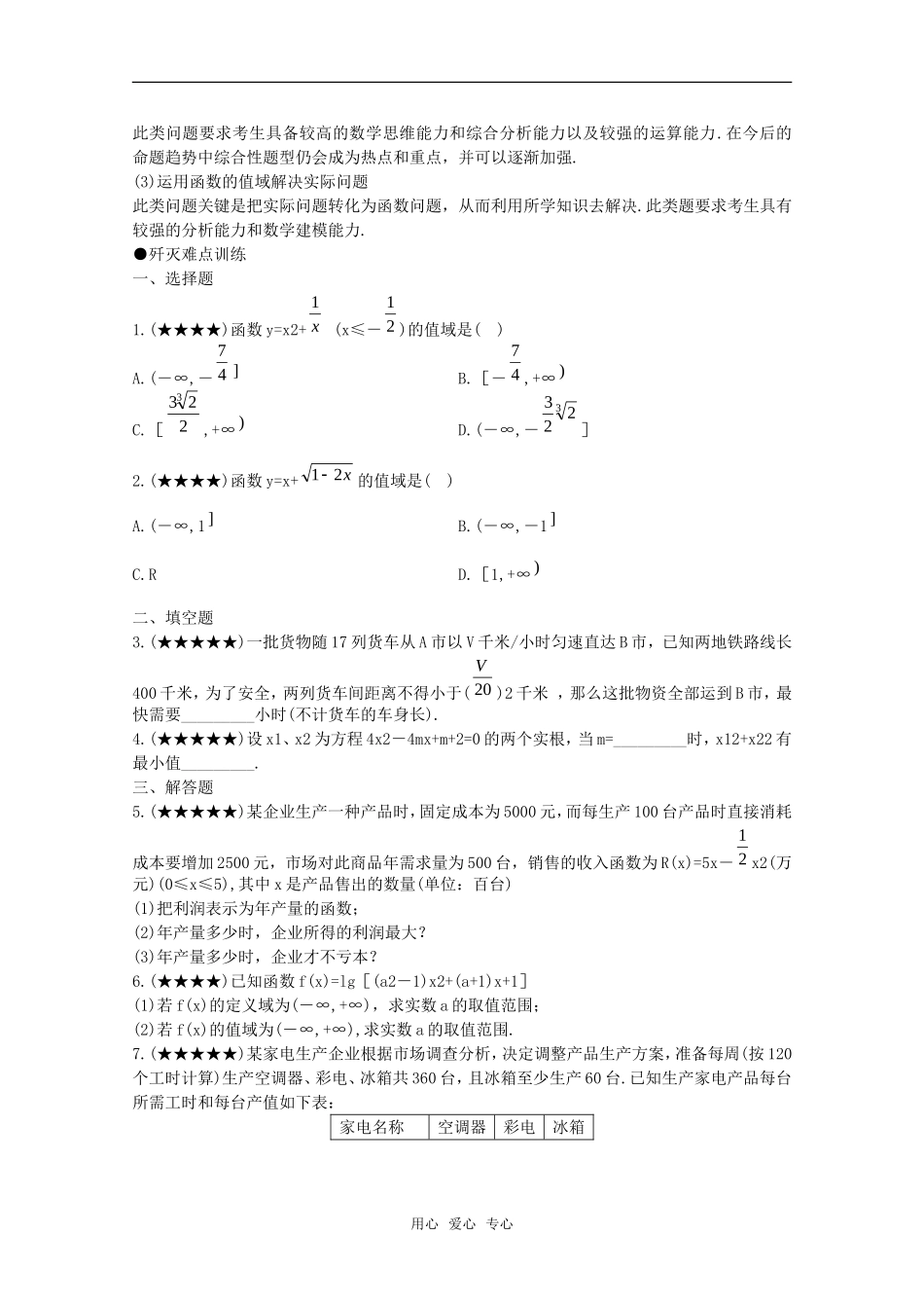 2010年高考数学重点难点讲解 函数值域及求法教案 旧人教版_第3页